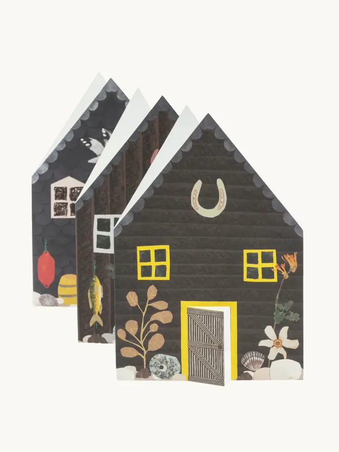 fisherman hut concertina card