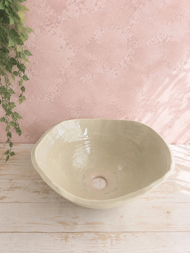 bathroom basin, bathroom sink, Jenny Hopps Pottery