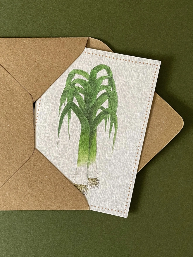 Garden Lover's Leeks Greetings Card  