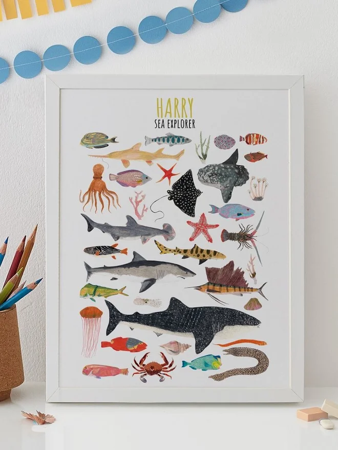 Personalised Sea Life Print