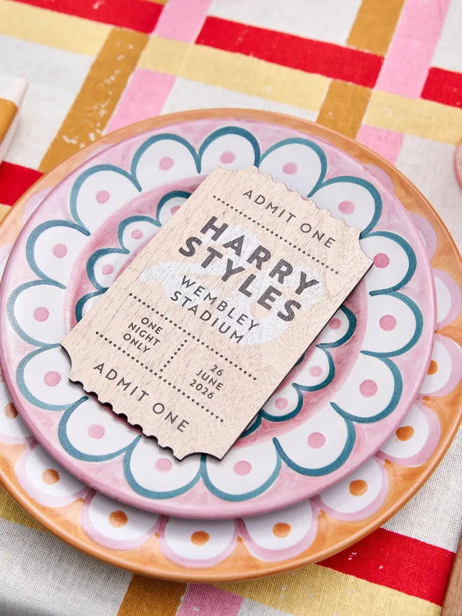 Wooden Gift Concert Ticket Keepsake