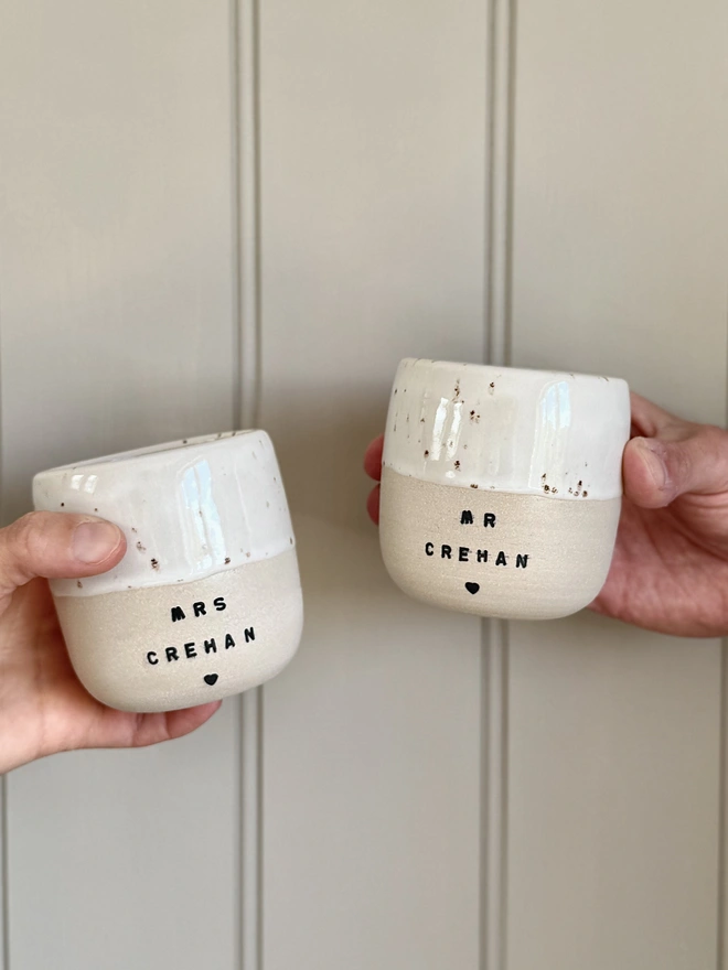 Mr & Mrs Wedding Ceramic Coffee Cups