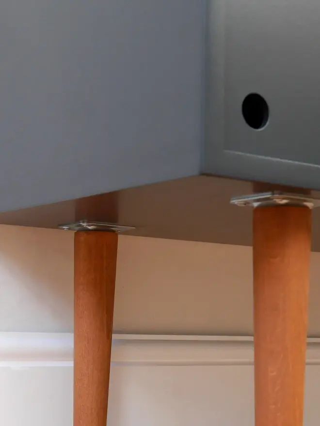 Mid Century Navy Vinyl Storage With Retro Pattern