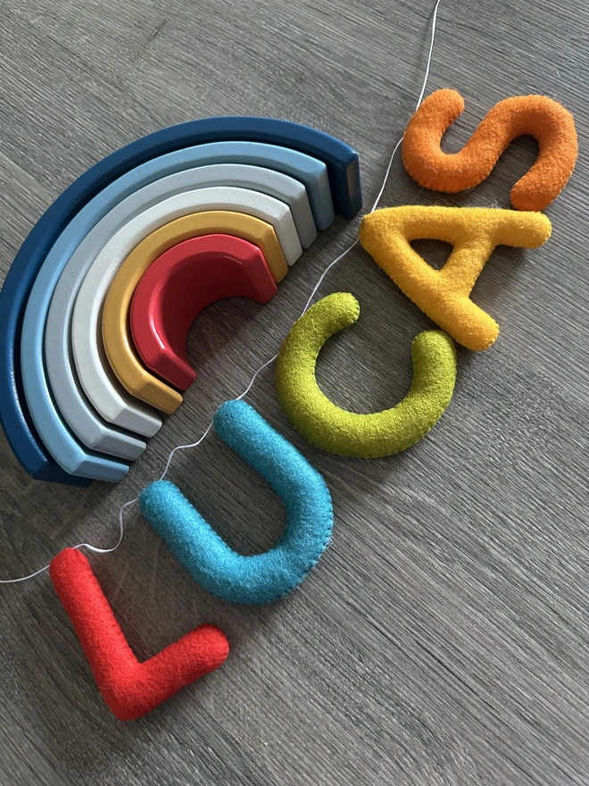 Personalised name garland, kids decoration, baby gift