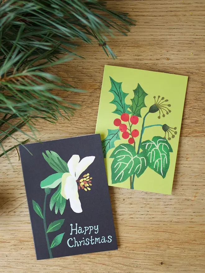 illustrated mini christmas card pack