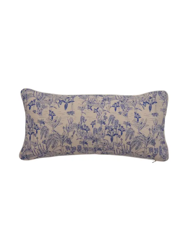 white tropicalia cushion on blank background