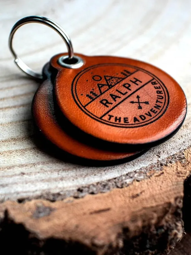 Adventurer - Double Saddle Tan Leather ID Tag