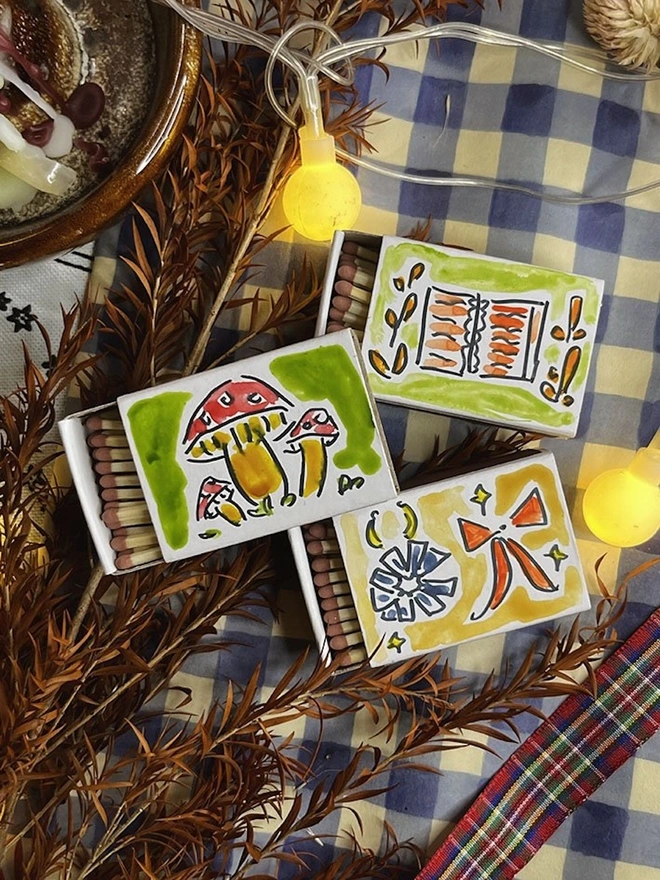  Autumnal Matchboxes, Three Pack 