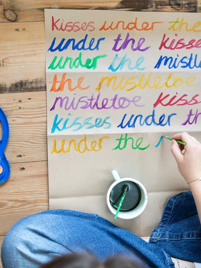Paint your own Christmas wrapping paper