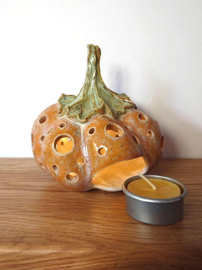 Pumpkin Tea Light Candle Lantern