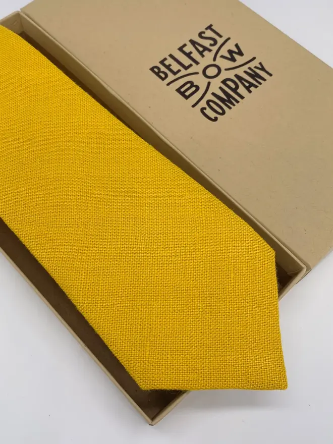 mustard yellow irish linen tie