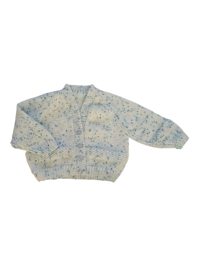 blank knitted cardigan on white backdrop