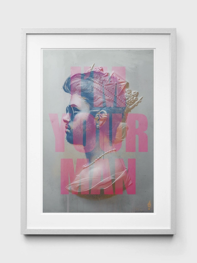 George Michael I'm Your Man Art Print - White Frame