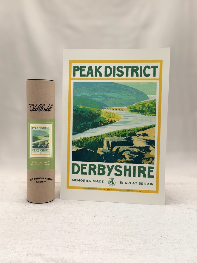 Vintage Visit the Peak District Tube Packaging