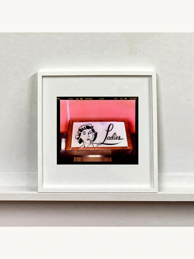 Ladies Colour Typography Photograph mounted square framed in white