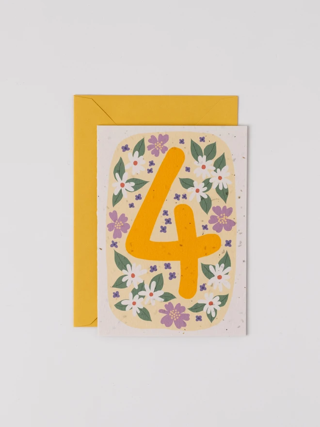 Plantable 4th Birthday Card