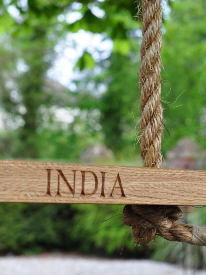 Personalised Small Oak Swing