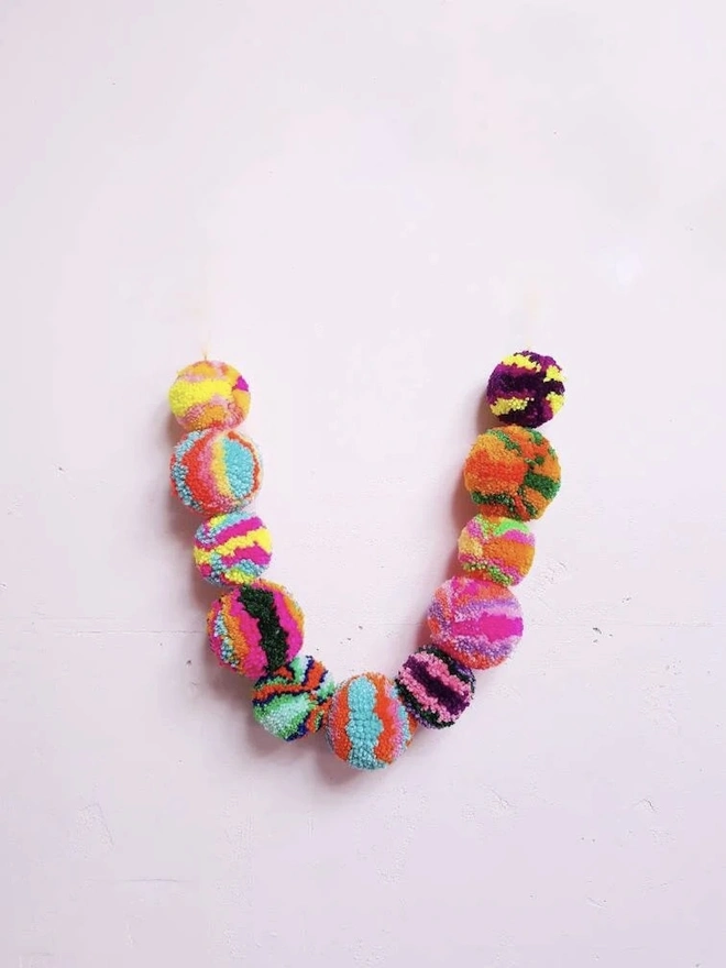 Rainbow Pom Pom Garland