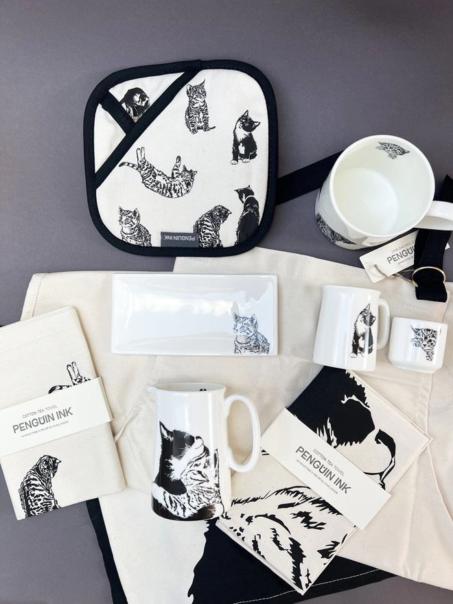 An image of a selection of pussy cat products perfect for gifting 