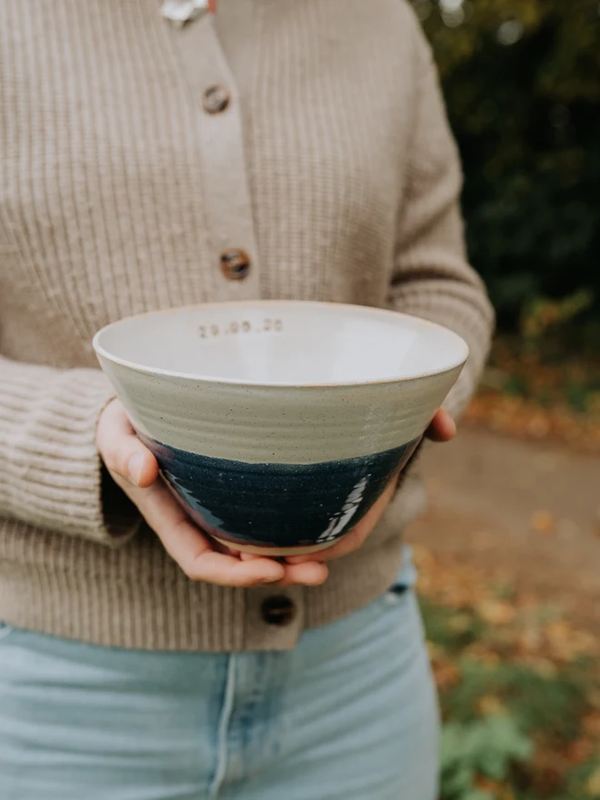 personalised ceramic serving bowl