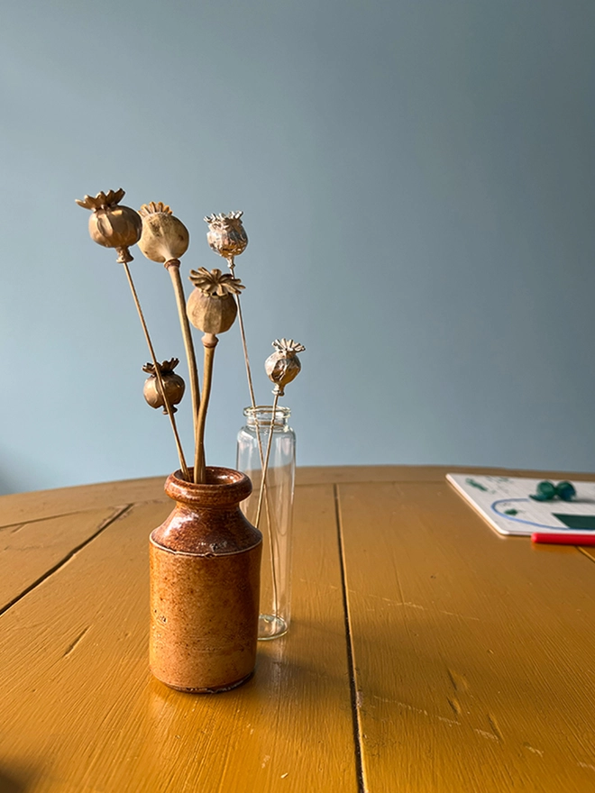Handmade Poppy Seed Head Stem By Ellenlou
