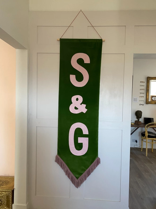 personalised wall hangings with initials for weddings and home