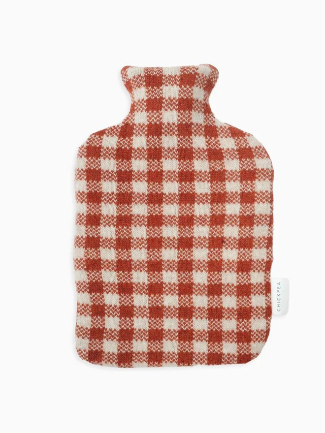 rust red lambswool hot water bottle