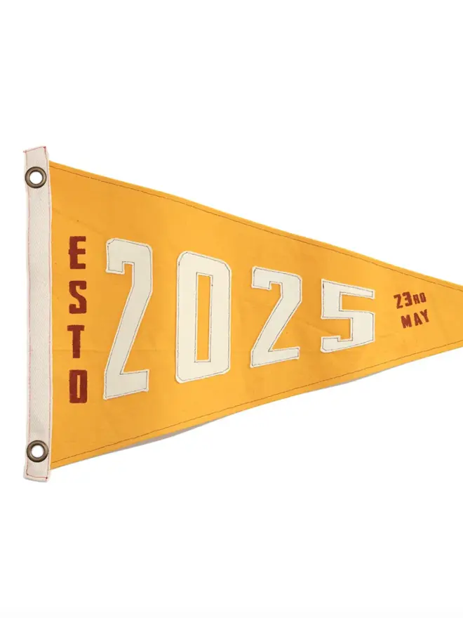 Custom Date Cotton Canvas Pennant Flag 