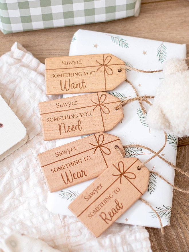 wooden gift tags for christmas
