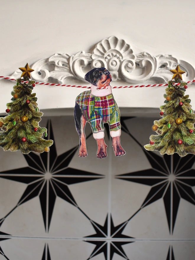 christmas dog garland