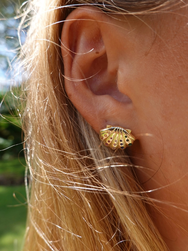Shell rainbow earrings
