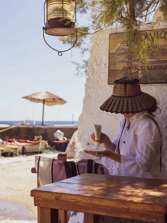 Mauve Striped Contents Oversized Tote Bag