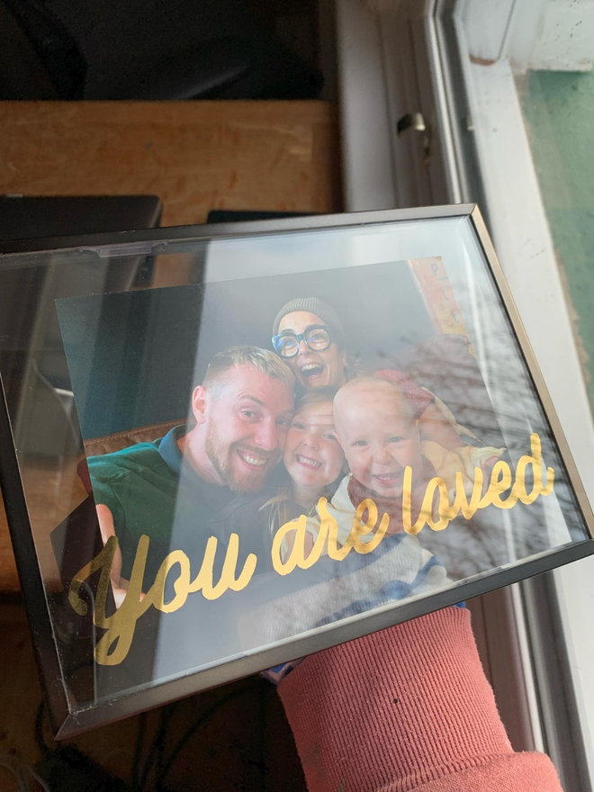 you are loved gold photo frame