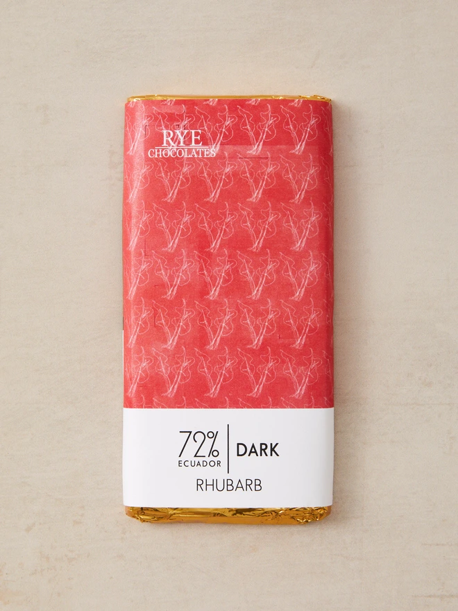 Rhubarb Curd Dark Chocolate Bar - 72% Ecuadorian