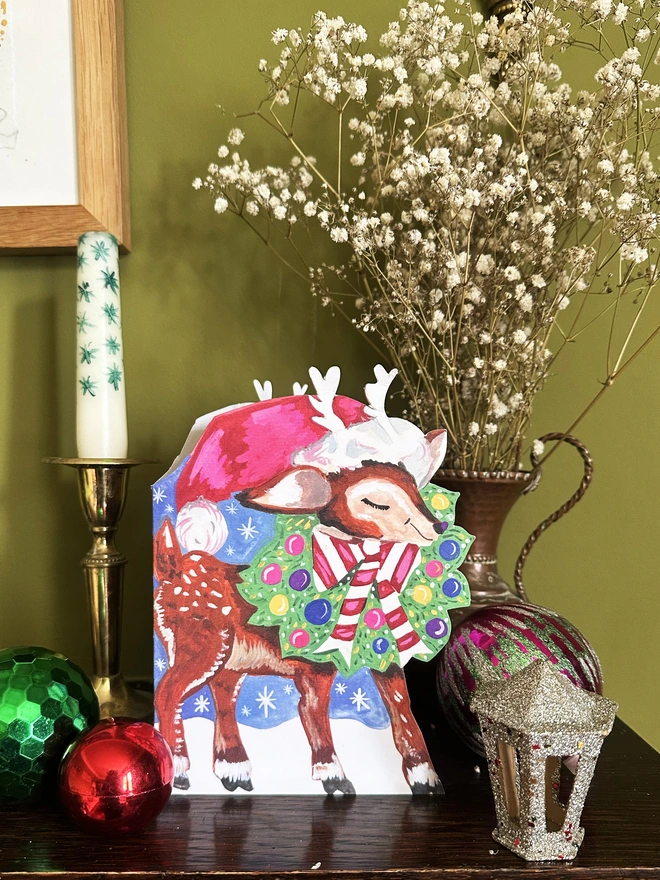 reindeer christmas card