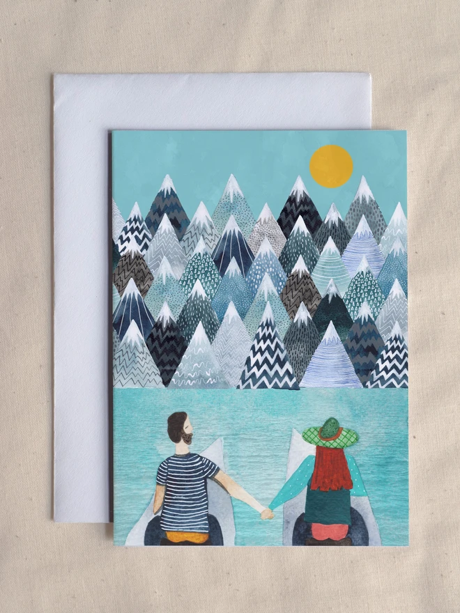  Mountain Lovers – Adventure Couple Greetings Card