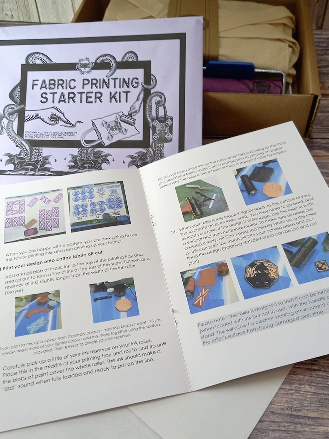 Fabric Printing Craft Kit, full kit with instruction booklet. 