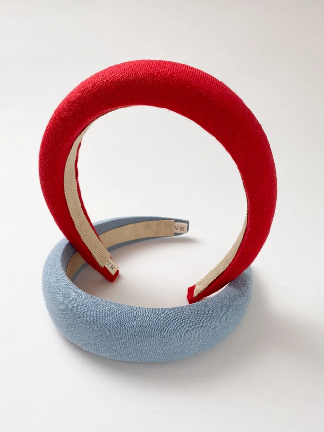red linen headband 