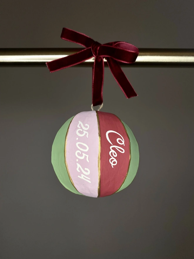 Classic Round Christmas Decoration With Personalisation