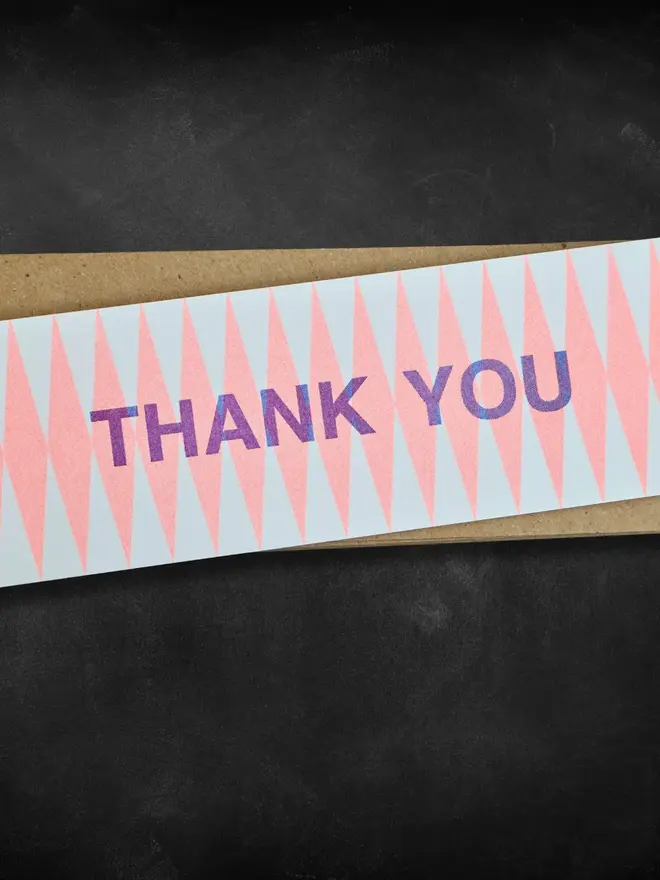 risograph print diamond thank you post card