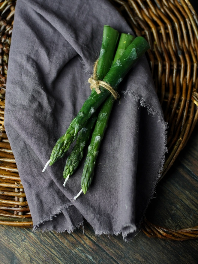 Asparagus Spear Dinner Candles - Bunch of 3