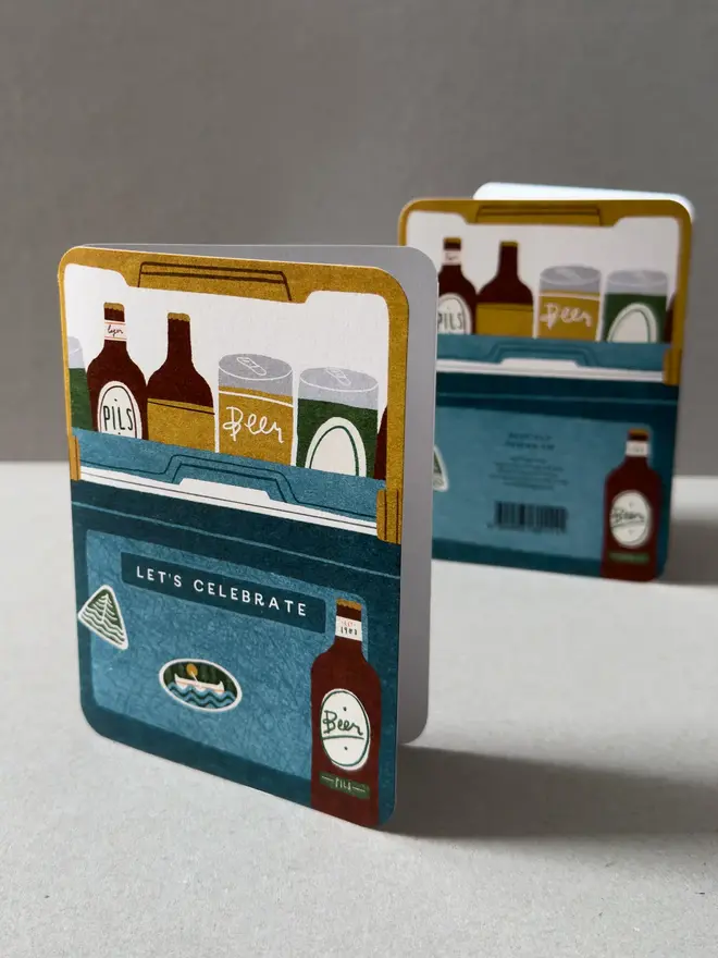 beer cooler greetings card