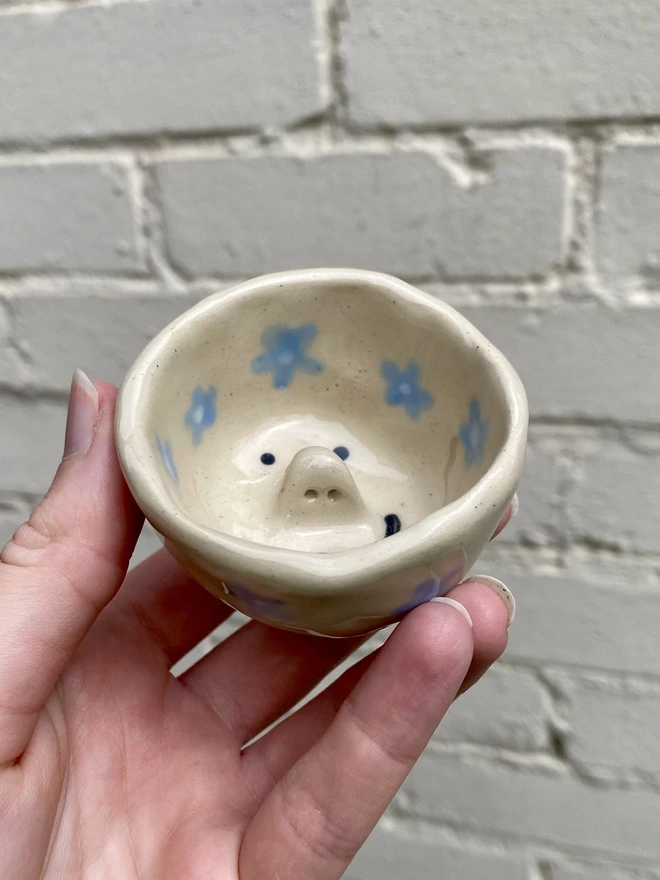 blue flower trinket bowl