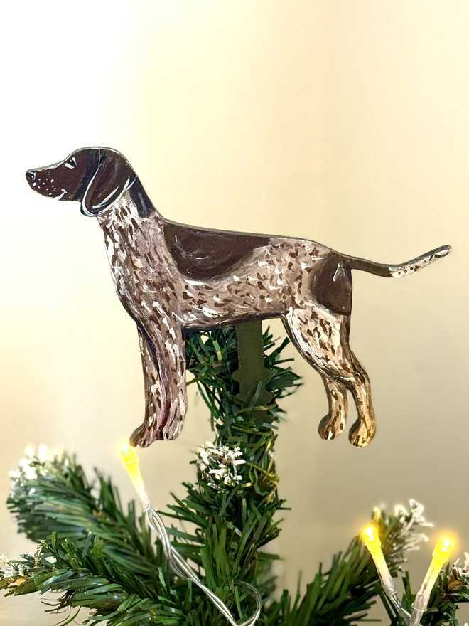 German Shorthaired Pointer Christmas Tree Topper 
