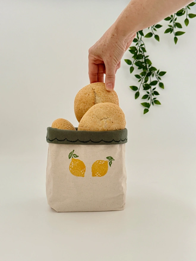 block printed basket
