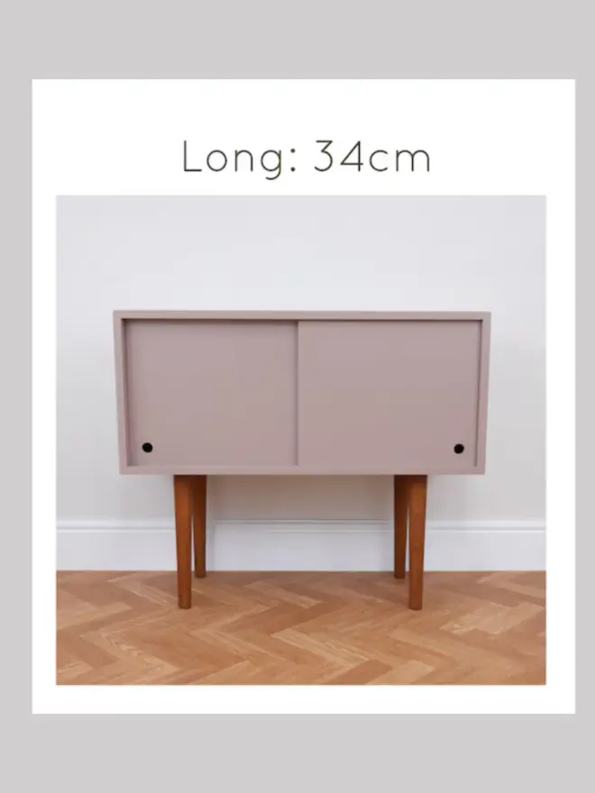 Mid Century Record Cabinet Pink Media TV Console Unit