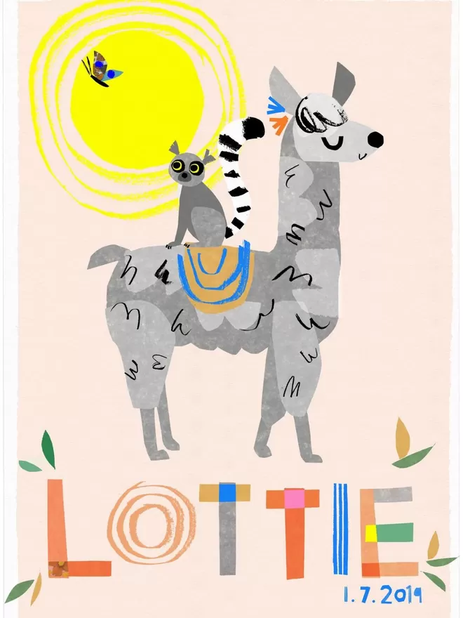 Personalised Llama Print