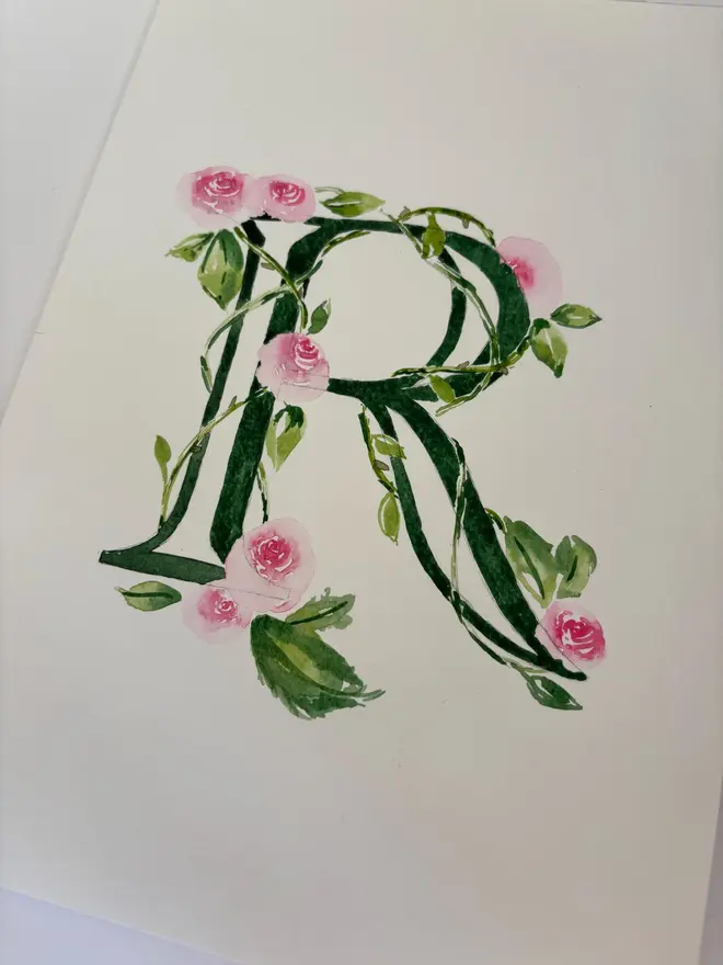 Customised Watercolour Letter Painting 