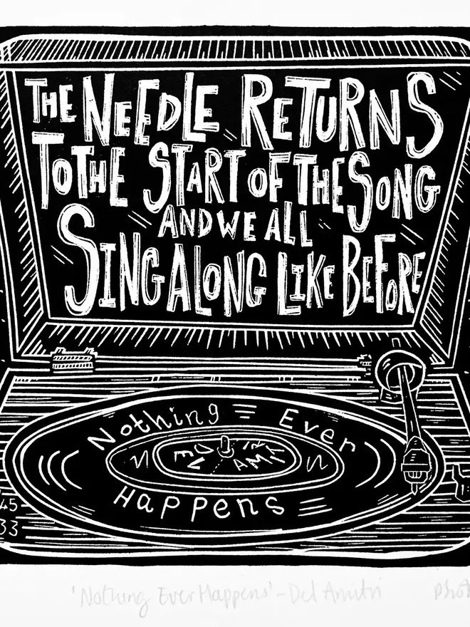 nothing ever happens del amitri lino print