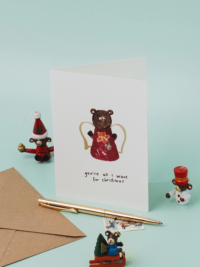 Mariah Bear Christmas Card 